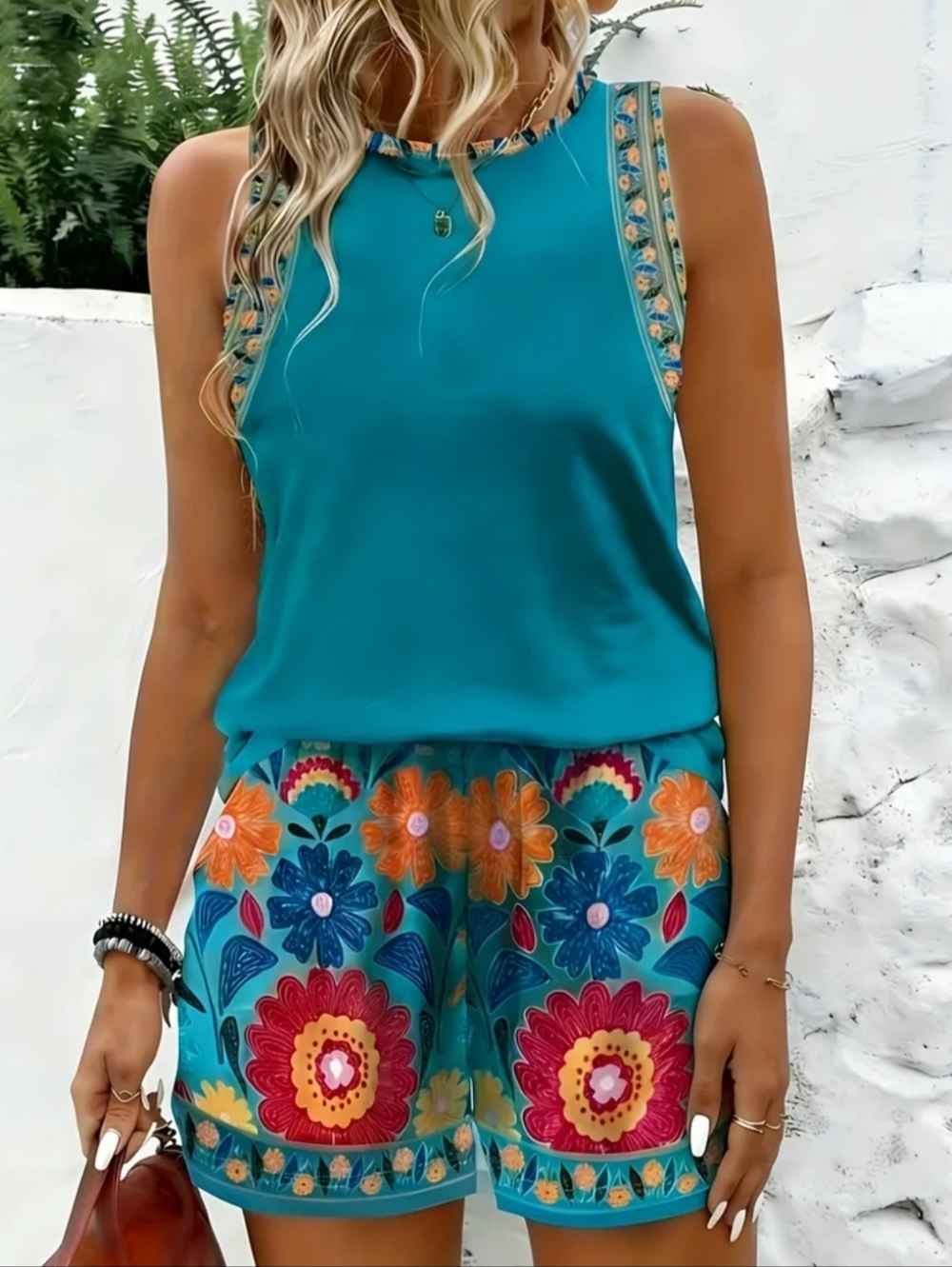 Blue Floral Lounge Set in XL and XXL